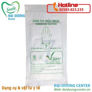 Găng tay phẫu thuật tiệt trùng VGlove 6.5, 7.0, 7.5 (cặp/đôi)