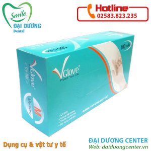 Găng Tay Cao Su Y Tế Vglove: Size S, M, XS (Hộp 100 cái)
