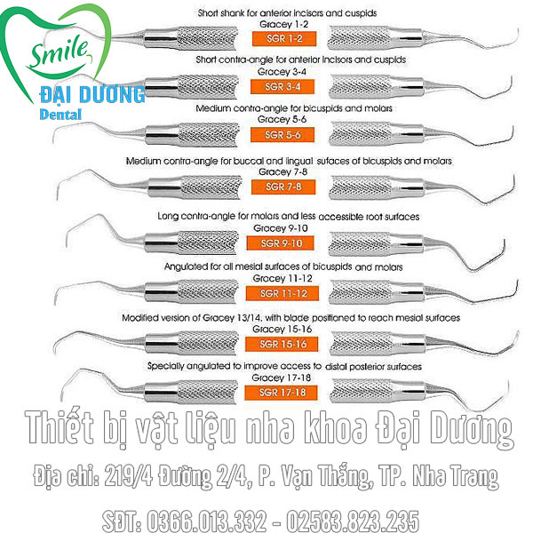 Bộ nha chu Gracey Curettes set 9 cây
