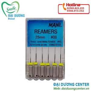 Reamer MANI số 08 dài 21, 25, 28, 31mm (6cây /vĩ)